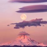 Full Moon Over Mt. Hood, Oregon, USA