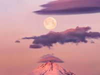 Full Moon Over Mt. Hood, Oregon, USA