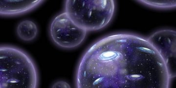 Abstract illustration of a multiverse in a bubble