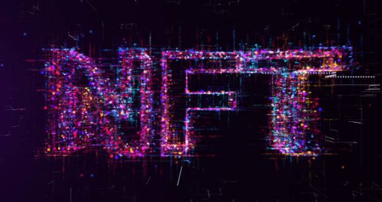 NFT, Non-funglible token glitch background