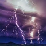 Spectacular lightning storm in Wyoming, United States