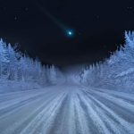 Comet Leonard in the frigid Canadian night.