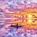 Reflection of the sky in the river, Bolivien, Uyuni
