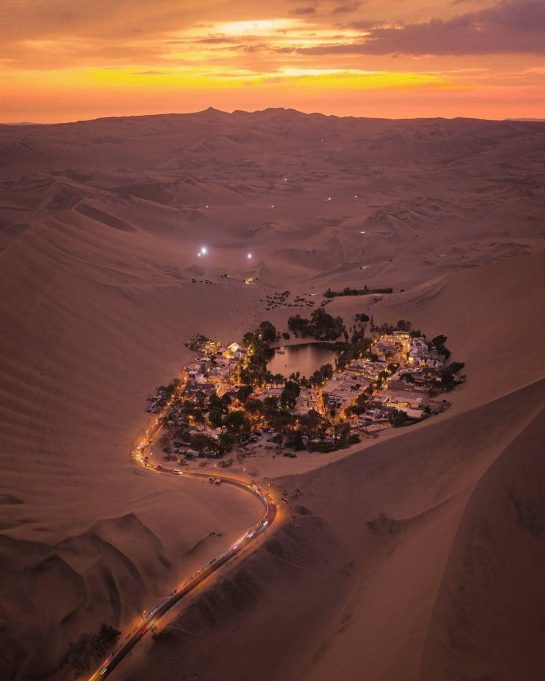 Oasis in Huacachina, Peru