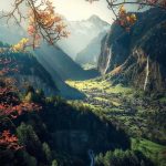 Autumn in its early colors in Lauterbrunnen , Switzerland