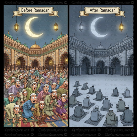 مساجد ممتلئة في رمضان ومساجد فارغة بعده.
