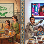 برامج رمضان ومقارنة كاريكاتورية بين وقار الماضي وبرامج التجويد وبين ابتكذال المسلسلات الحديثة التي تخدش حياء الأسرة.