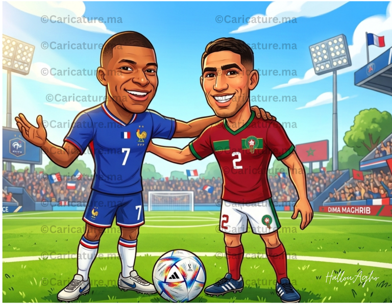 كاريكاتير يصور مباراة المغرب وفرنسا في ربع نهائي كأس العالم 2026، ويبرز كيف يحاول التحريض على مواقع التواصل إشعال التوتر بين الجماهير، بينما تبقى الروح الرياضية والاحترام خارج الملعب.