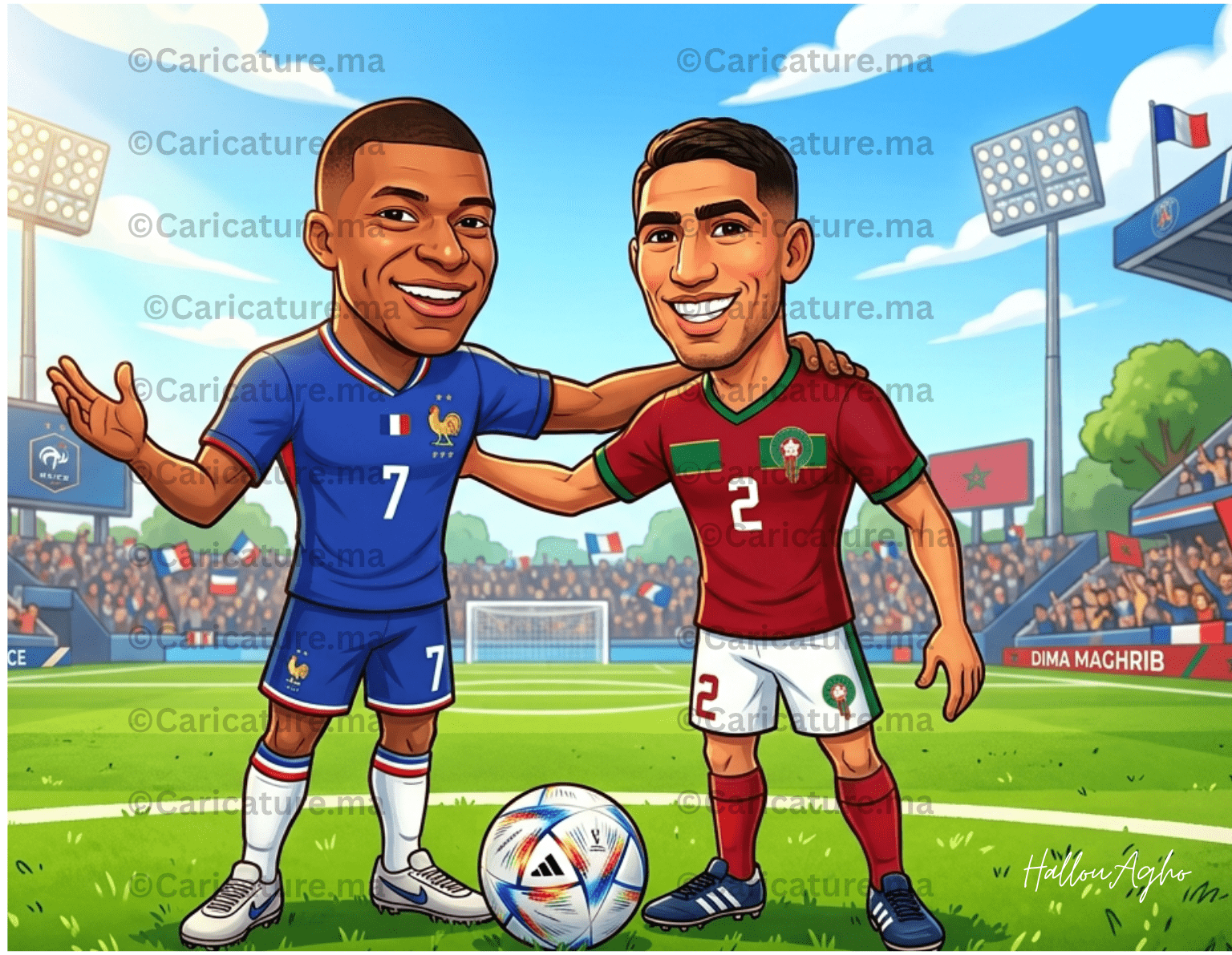 كاريكاتير يصور مباراة المغرب وفرنسا في ربع نهائي كأس العالم 2026، ويبرز كيف يحاول التحريض على مواقع التواصل إشعال التوتر بين الجماهير، بينما تبقى الروح الرياضية والاحترام خارج الملعب.