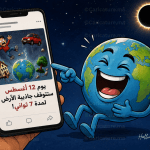 كاريكاتير ساخر عن إشاعة توقف جاذبية الأرض يوم 12 أغسطس